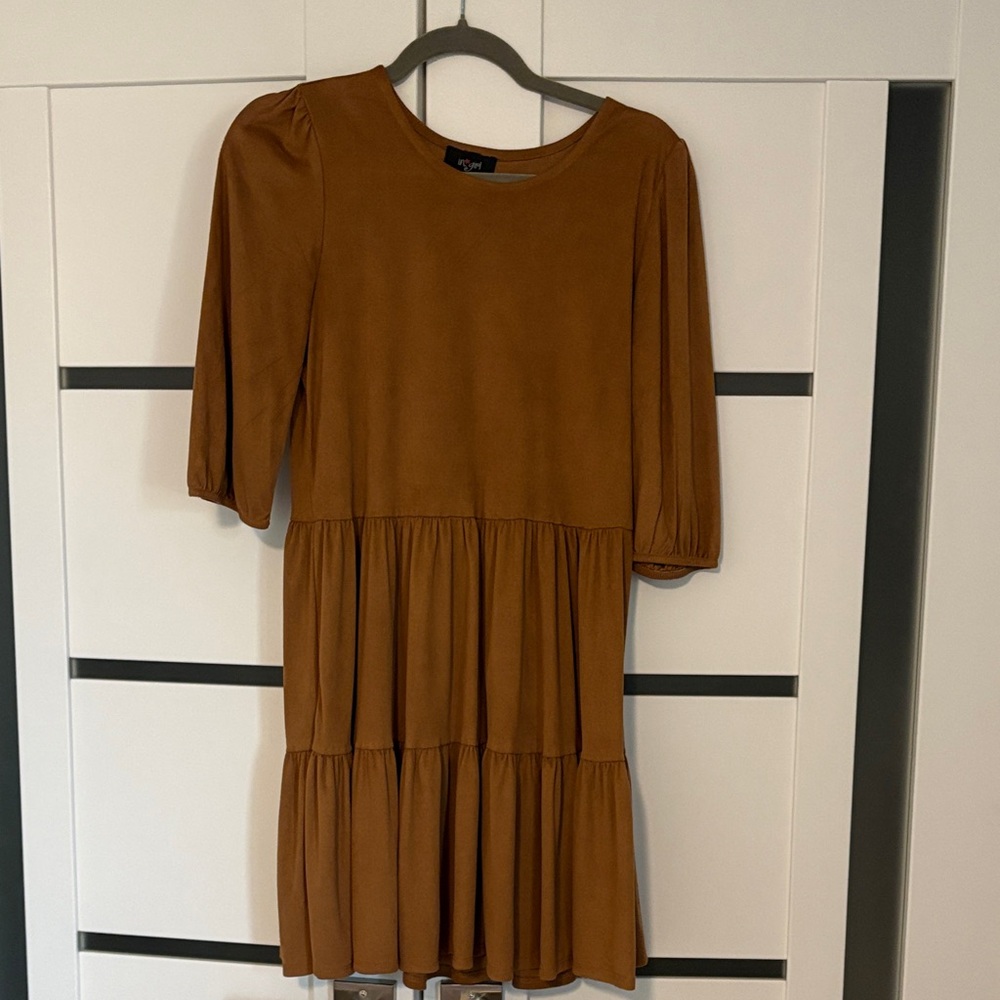 Suede Soft Brown Girls Size 16 Casual Dress by In Girl